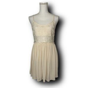 Dejavu Cream Lace Cotton Dress Boho Festival Vibes